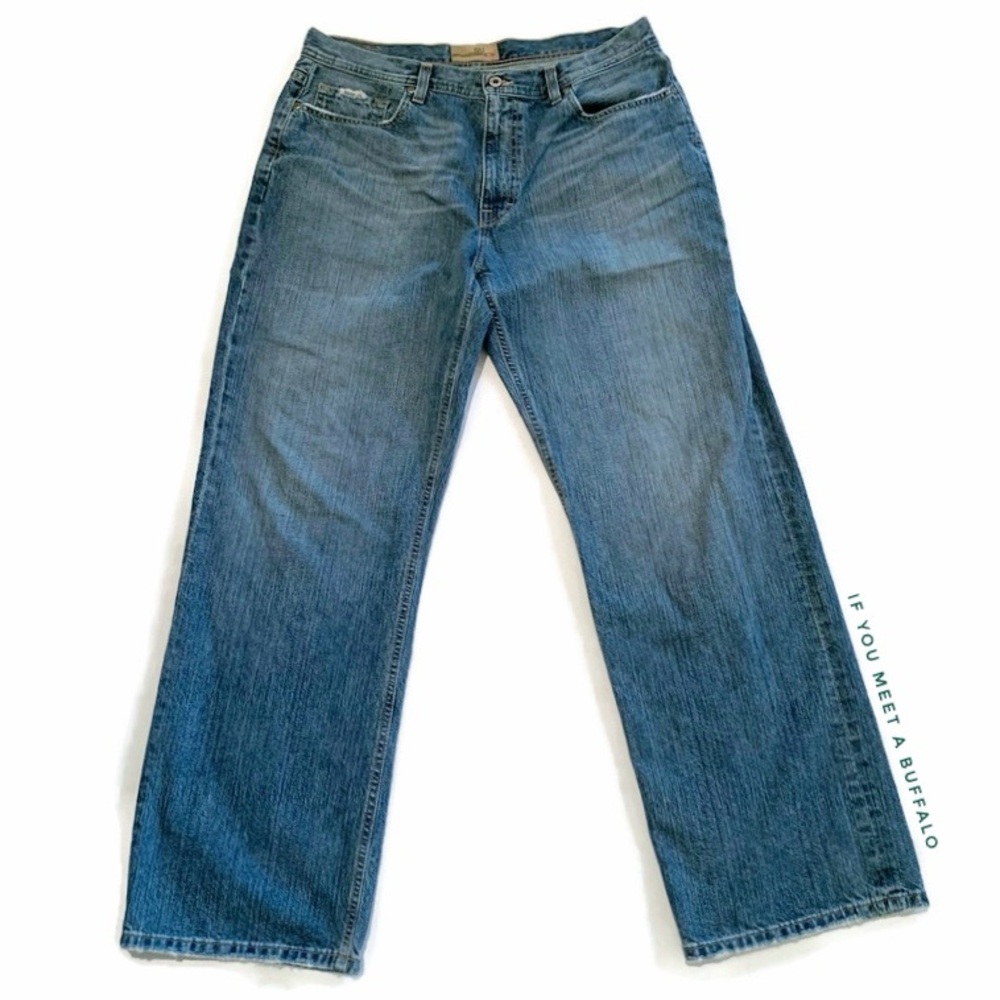 VTG BKE 67 Jeans Mens 36R Austin Bootcut Distressed Dark Wash USA Cotton